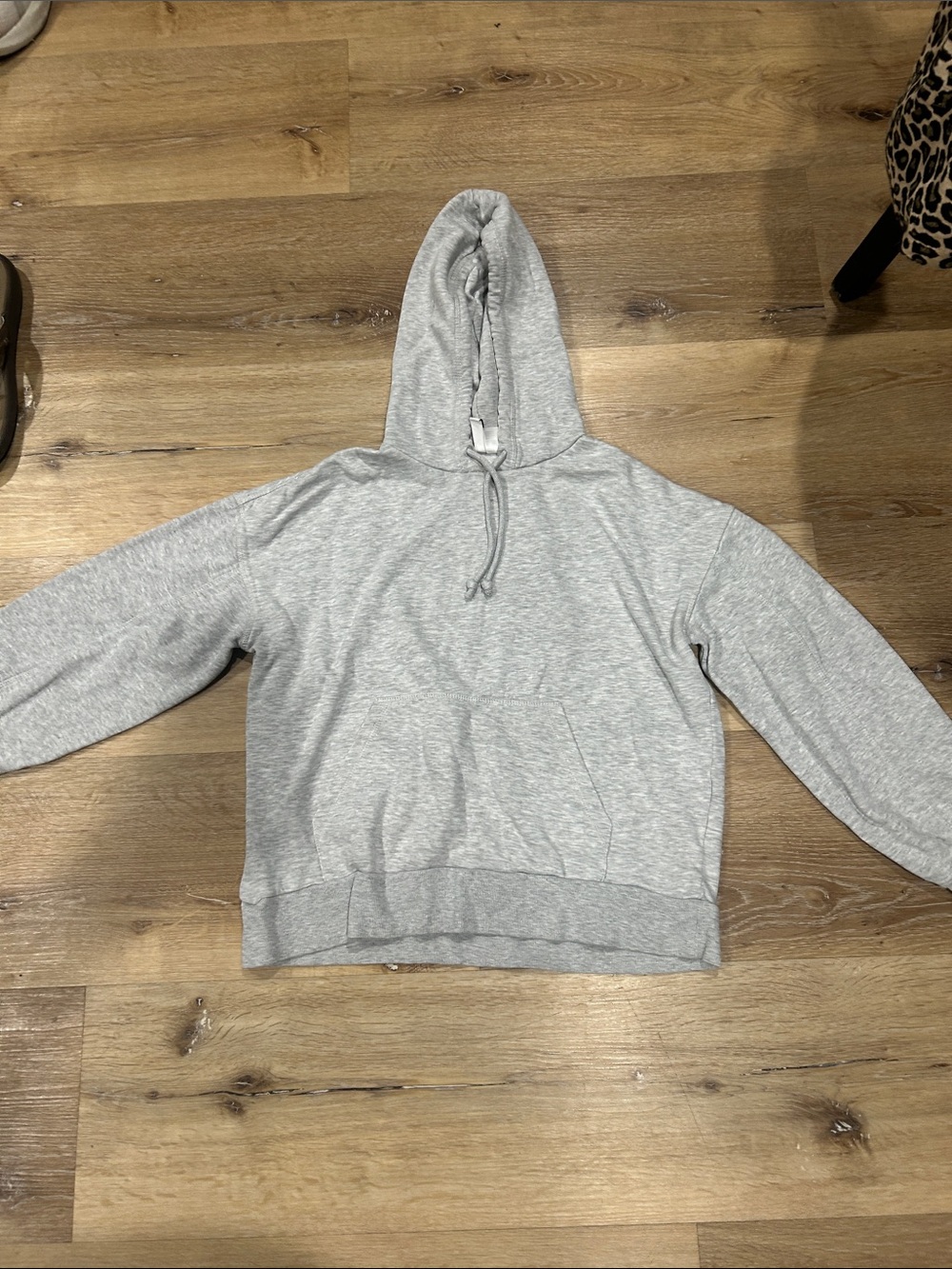Divided Light Gray Hoodie with Drawstring
